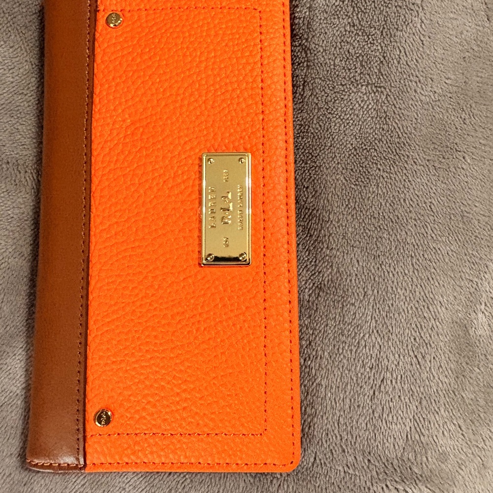 Lauren Ralph Lauren Orange and Brown Wallet